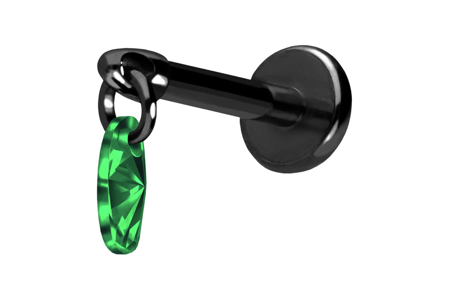 Titan Labret Piercing mit Push Fit KRISTALLOVAL